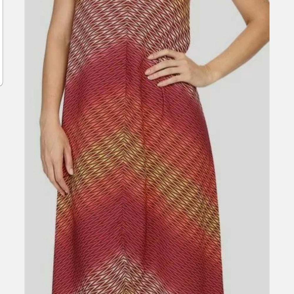 Prana Women's Zigzag Midi Dress - Red and Brown